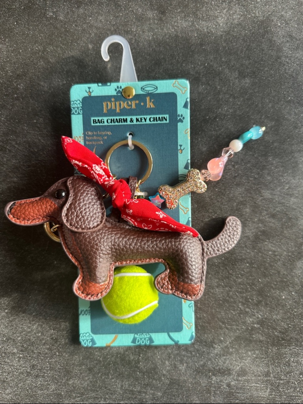 NEW PIPER K Dachshund Dog Bag charm and key chain - Picture 4 of 9
